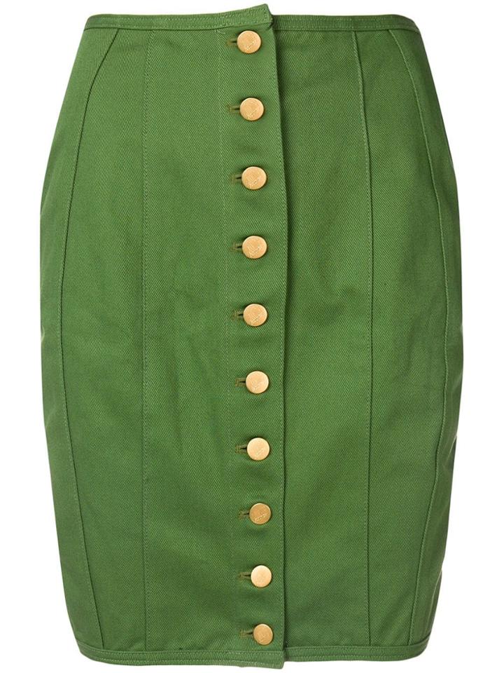 Jean Paul Gaultier Vintage Lace-up Detailing Pencil Skirt - Green