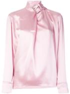 Marques'almeida Satin Buckle-neck Blouse - Pink
