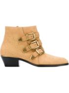 Chloé Susanna Boots, Women's, Size: 36.5, Nude/neutrals, Leather/suede/metal Other