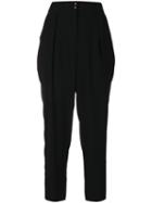 See By Chloé - High Waisted Trousers - Women - Polyester/viscose - 44, Black, Polyester/viscose