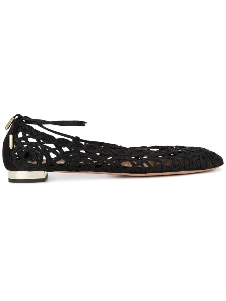 Aquazzura Black Kya Ballet Flats