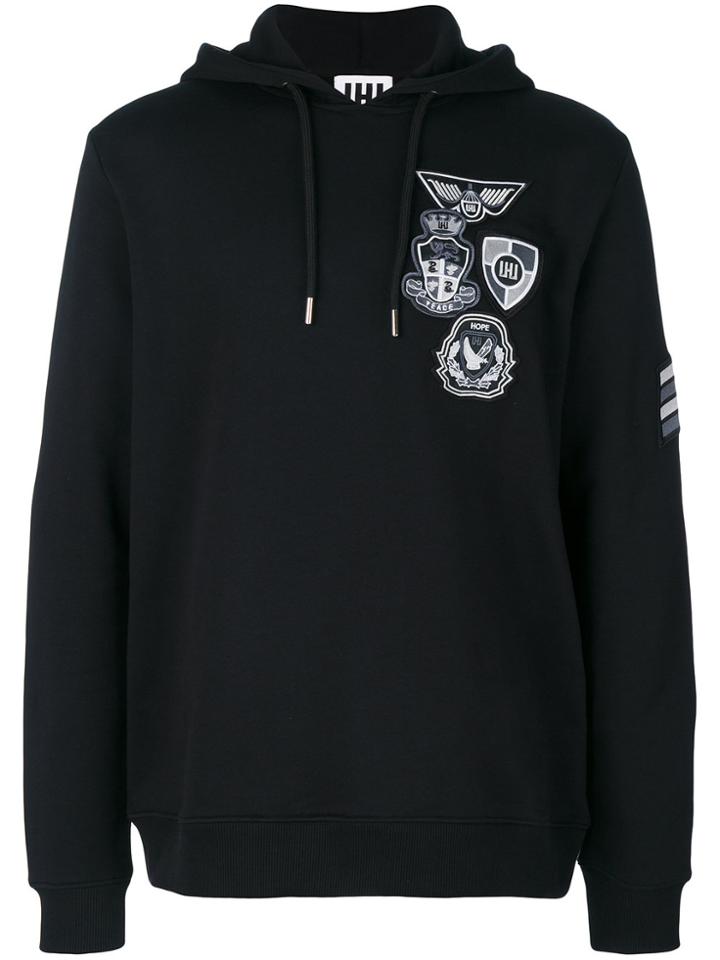 Les Hommes Urban Patch Hoodie - Black