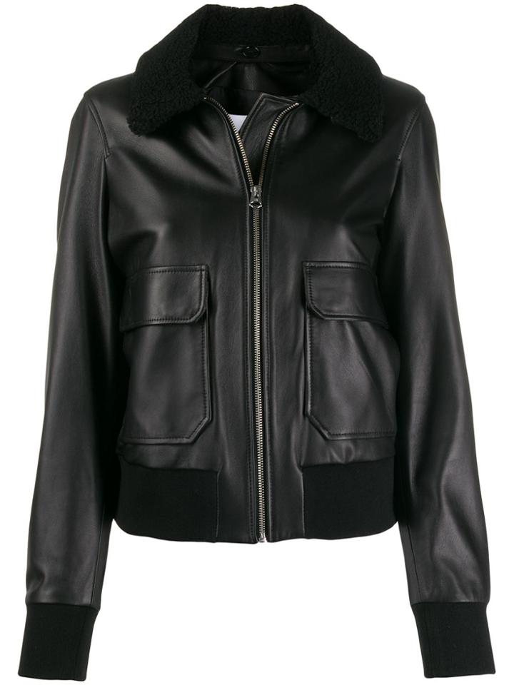 Calvin Klein Shearling-collar Jacket - Black