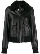 Calvin Klein Shearling-collar Jacket - Black