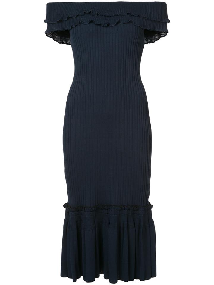 Jonathan Simkhai Off-the-shoulder Ribbed Dress - Blue