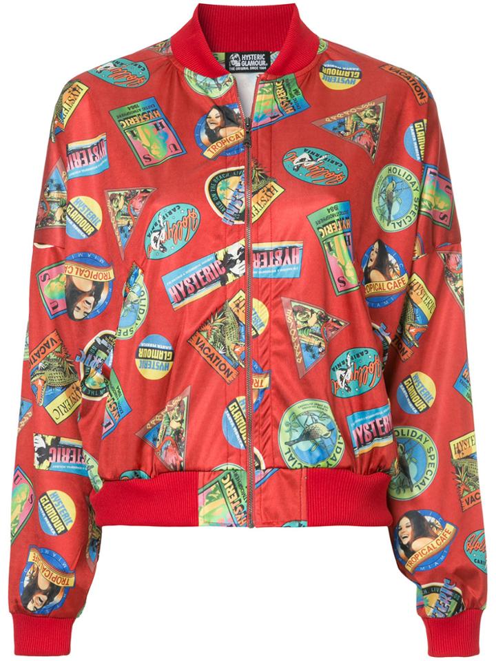 Hysteric Glamour Printed Bomber Jacket - Red