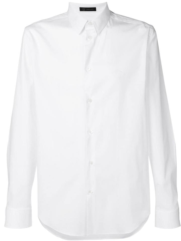 Versace Small Medusa Embroidered Shirt - White