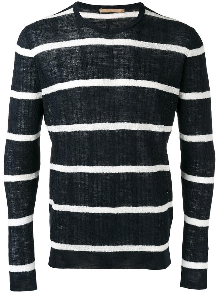 Nuur Striped Jumper, Men's, Size: 50, Blue, Cotton/linen/flax/polyester