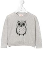 Maan Owl Print Sweatshirt, Toddler Girl's, Size: 4 Yrs, Grey