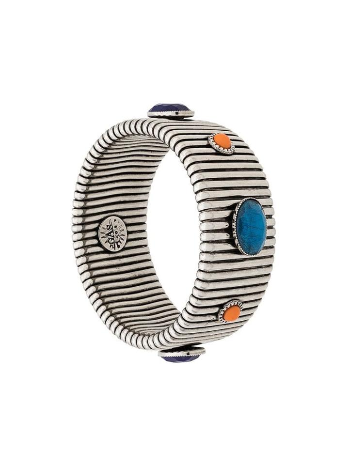 Gas Bijoux Strada Ridged Bangle - Silver