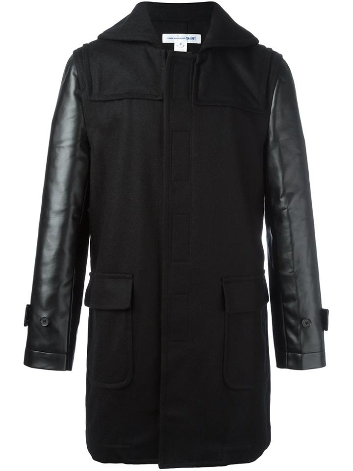 Comme Des Garçons Shirt Panelled Sleeve Coat - Black