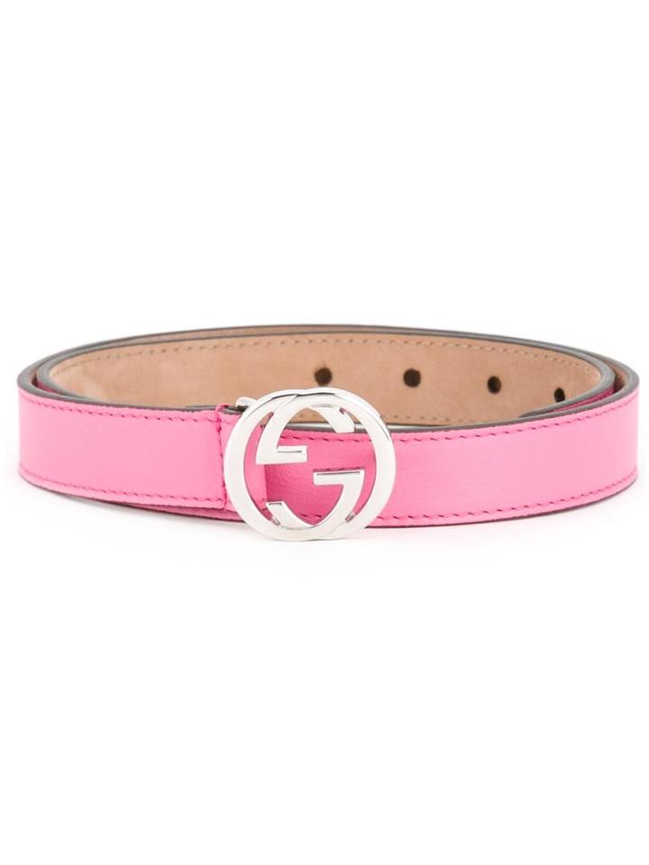 Gucci Kids Gg Buckle Belt, Girl's, Size: 60 Cm, Pink/purple