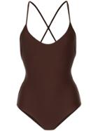 Matteau Cross Back Swimsuit - Brown