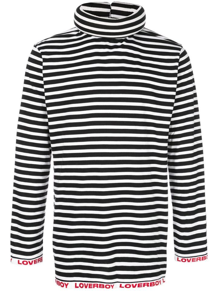 Charles Jeffrey Loverboy Tube Neck Striped Sweatshirt - Black