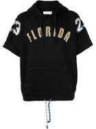 Faith Connexion Drawstring Short-sleeve Hoodie - Black