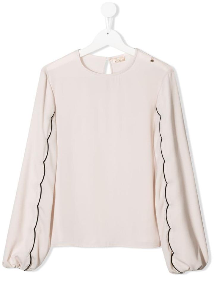 Elisabetta Franchi La Mia Bambina Contrast Piped Trim T-shirt -