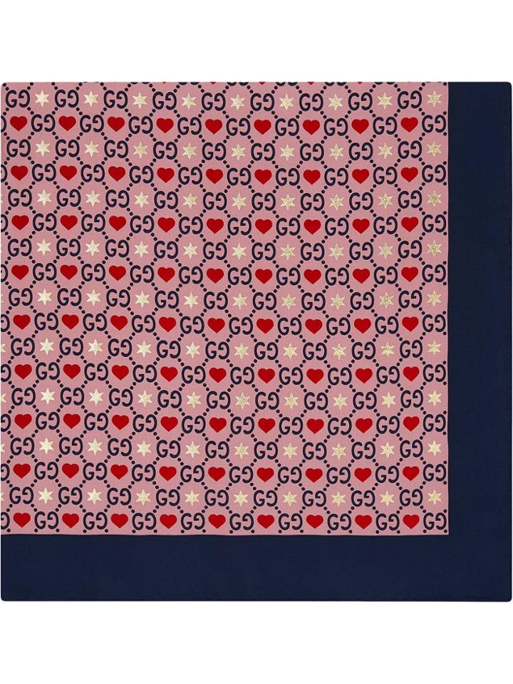 Gucci Heart-print Scarf - Pink