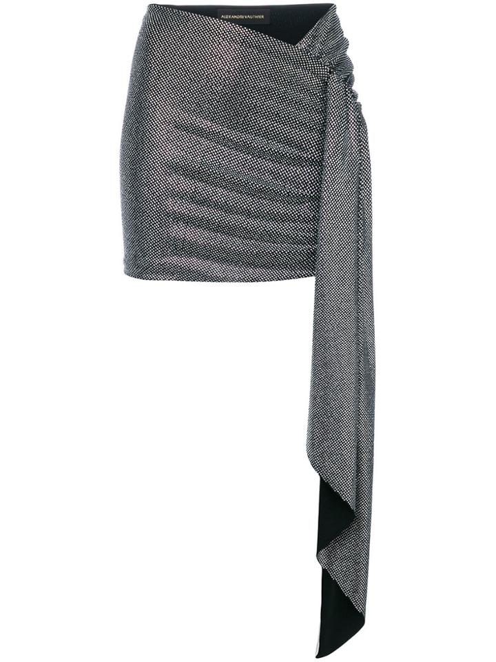 Alexandre Vauthier Metallic Draped Mini Skirt - Black