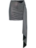Alexandre Vauthier Metallic Draped Mini Skirt - Black