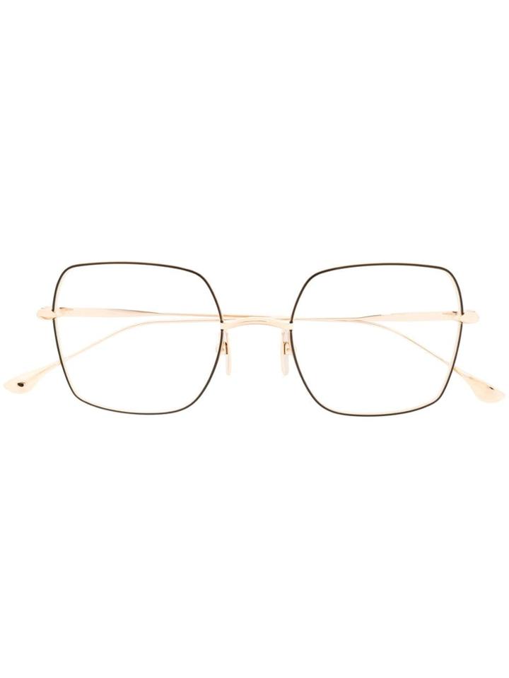 Dita Eyewear Square Frame Glasses - Gold