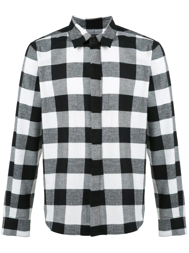 En Noir Checked Shirt, Men's, Size: Medium, Black, Cotton/leather