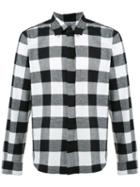 En Noir Checked Shirt, Men's, Size: Medium, Black, Cotton/leather