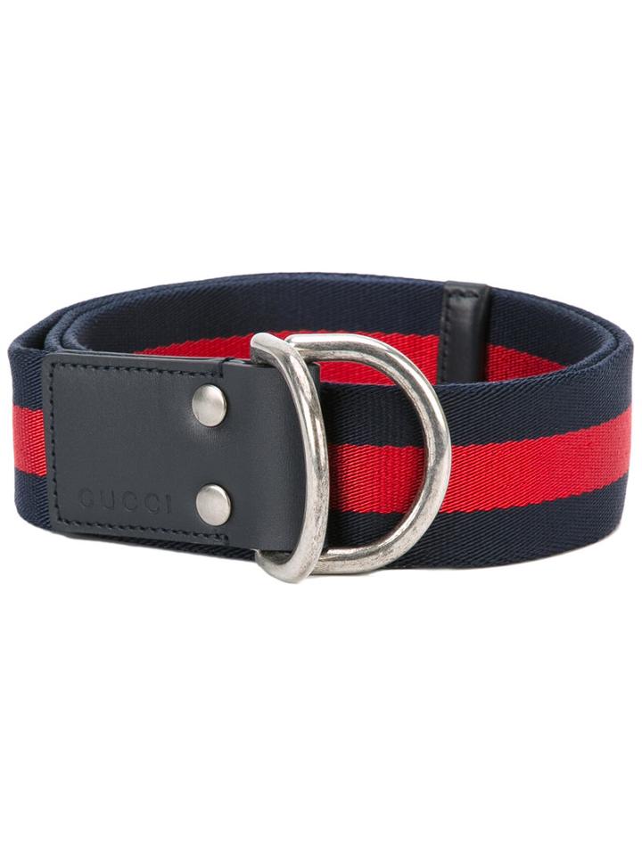 Gucci - Web D-ring Belt - Men - Cotton/calf Leather - 105, Blue, Cotton/calf Leather