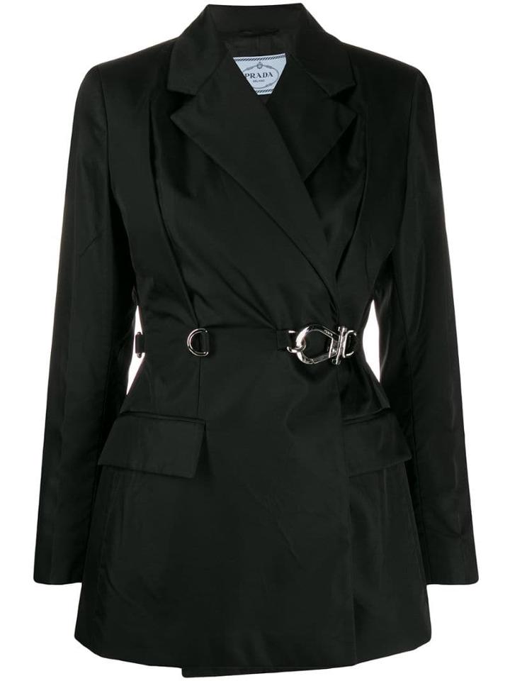 Prada Buckle Fastening Blazer - Black