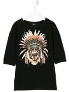 Marcelo Burlon County Of Milan Kids - Snake Headdress Print T-shirt - Kids - Cotton/polyester - 12 Yrs, Black