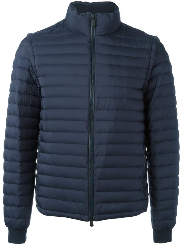 Z Zegna Funnel Neck Padded Jacket, Men's, Size: Xl, Blue, Feather Down/polyamide/polyester/goose Down