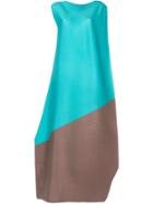 Issey Miyake Pleated Sleeveless Sack Dress - Blue