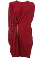 Lanvin Draped Dress, Women's, Size: 36, Red, Viscose/spandex/elastane/brass