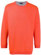 Valentino Printed Lettering Crew Neck Sweater - Orange
