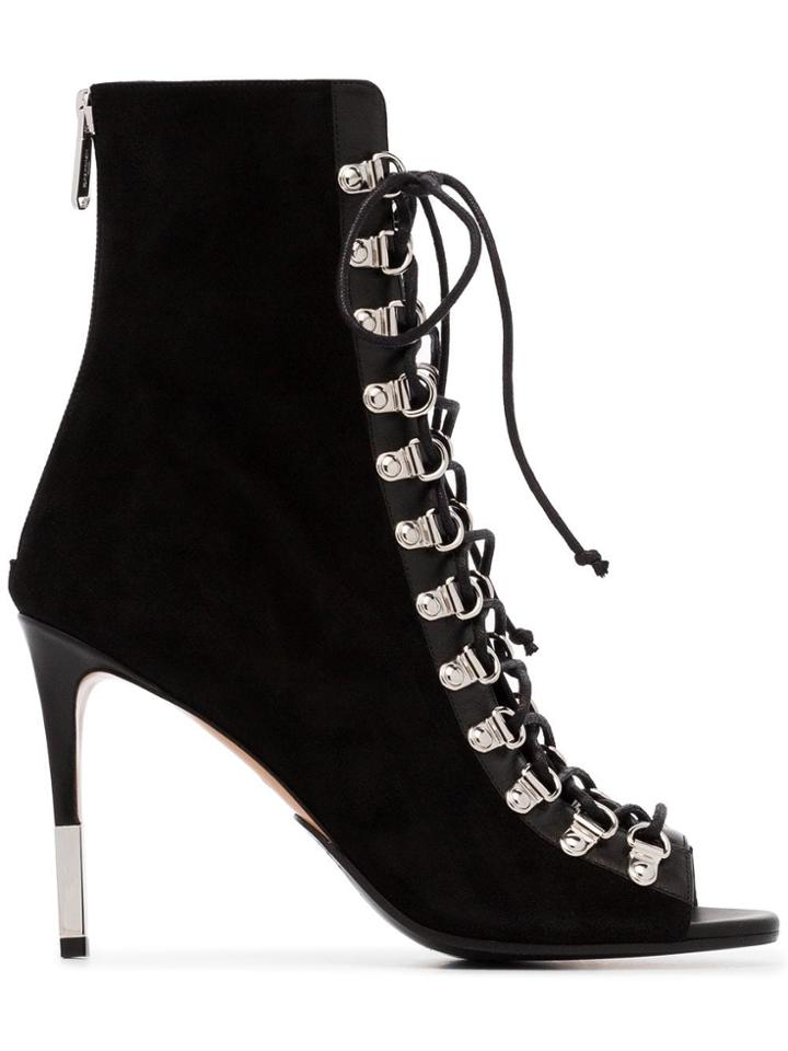 Balmain Club 95 Suede Ankle Boots - Black
