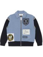 Burberry Kids Teen Patch Detail Merino Wool Blend Varsity Jacket -