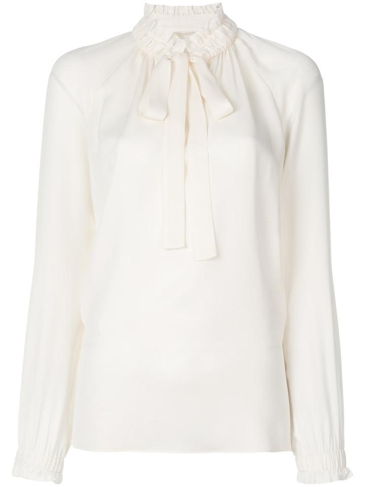Michael Michael Kors - Pussy Bow Shirt - Women - Silk - M, Nude/neutrals, Silk