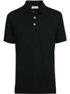 Burberry Painted Button Cotton Piqué Polo Shirt - Black