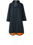 Comme Des Garçons Shirt Boys Drawstring Hem Hooded Raincoat - Blue