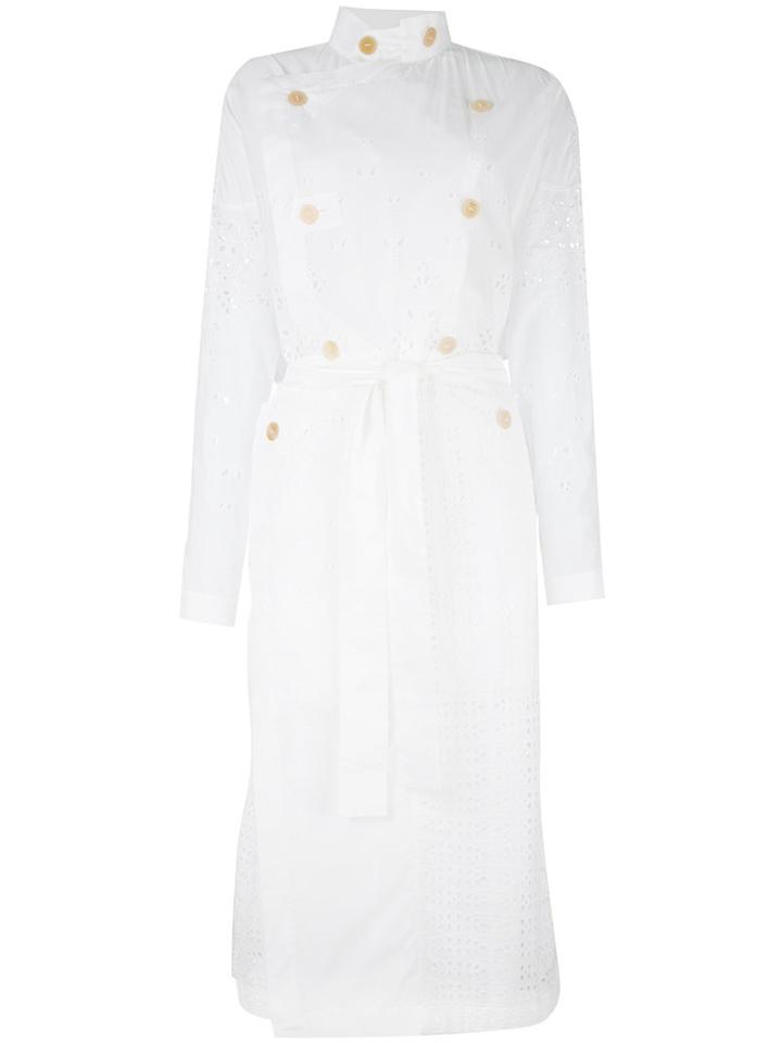Loewe Wrap Floral Lace Dress, Women's, Size: 34, White, Cotton