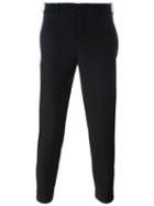 Neil Barrett Slim Fit Cropped Trousers, Men's, Size: 54, Black, Polyester/spandex/elastane/virgin Wool