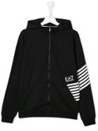 Emporio Armani Kids Logo Print Hooded Jacket - Black
