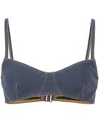 Jonathan Simkhai Denim Bikini Top - Blue