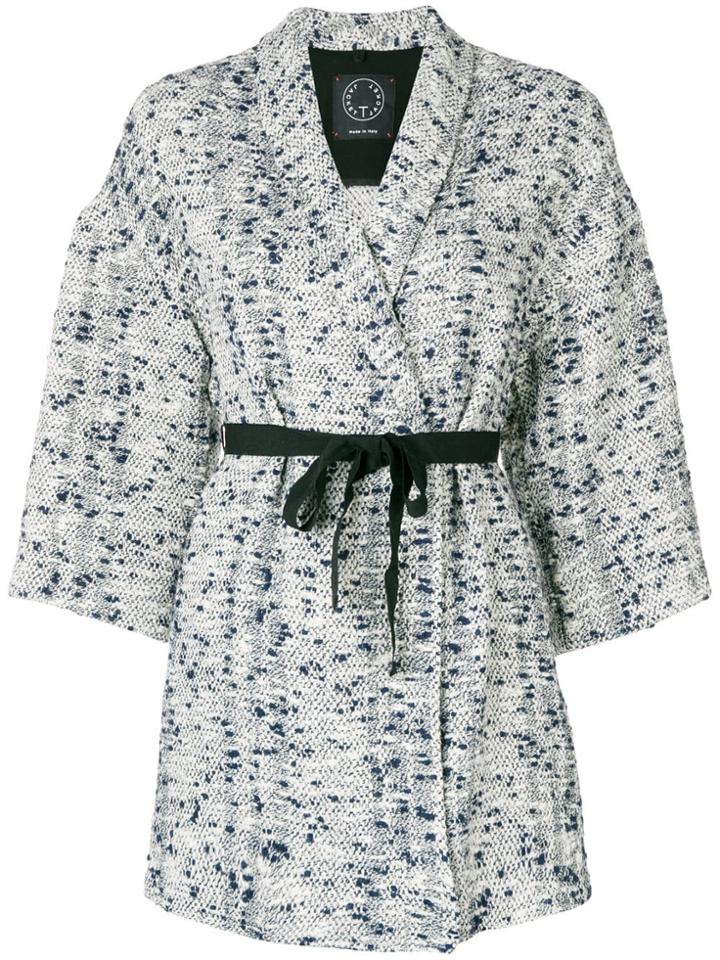 T Jacket Belted Knitted Oversized Jacket - Nude & Neutrals