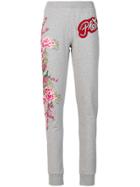 Philipp Plein Floral Embroidered Track Pants - Grey