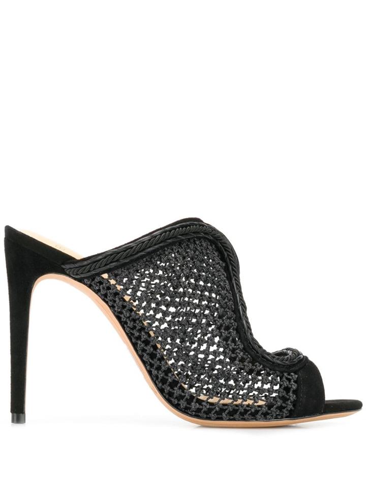 Alexandre Birman Fishnet Stiletto Sandals - Black