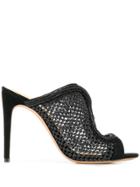 Alexandre Birman Fishnet Stiletto Sandals - Black