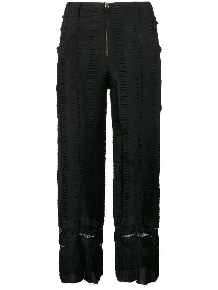 Philosophy Di Lorenzo Serafini - Ruched Cropped Trousers - Women - Viscose - 44, Black, Viscose