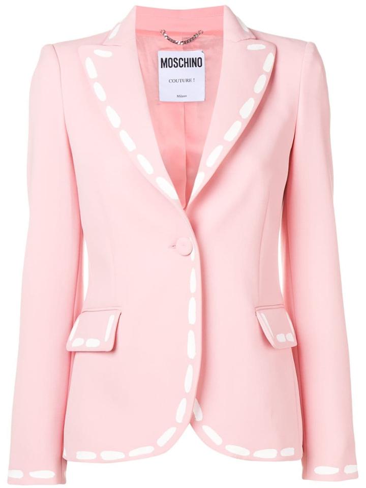 Moschino Stitch Print Fitted Blazer - Pink