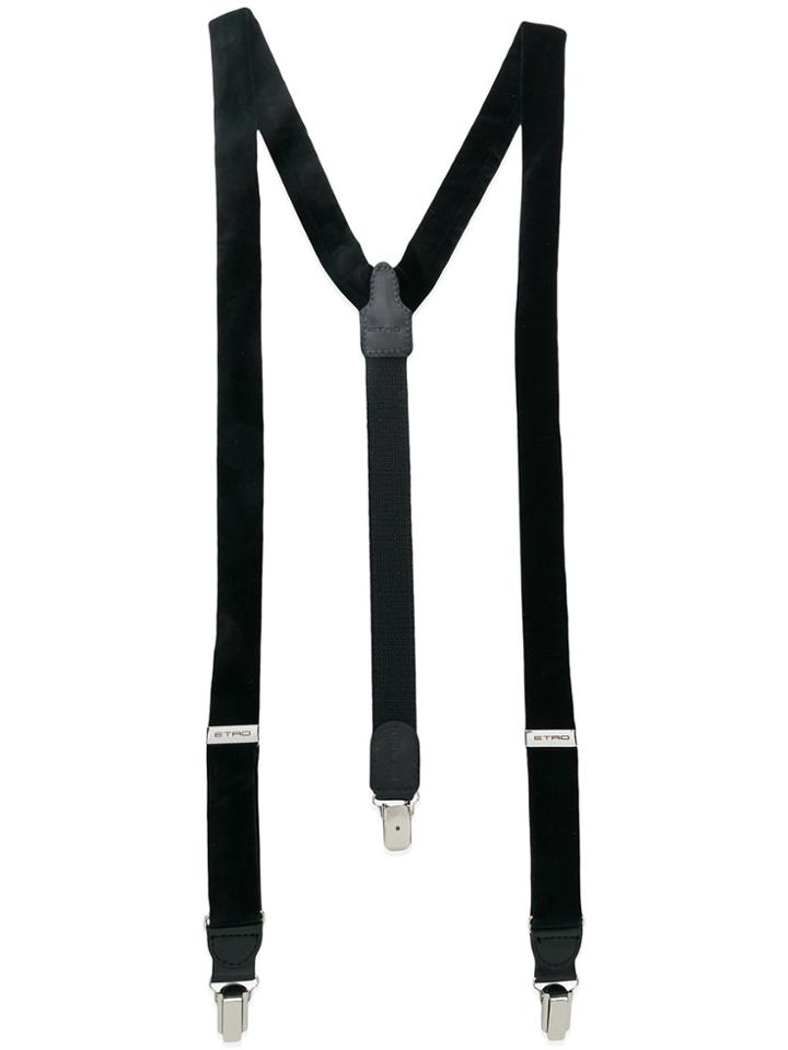 Etro Logo Engraved Braces - Black