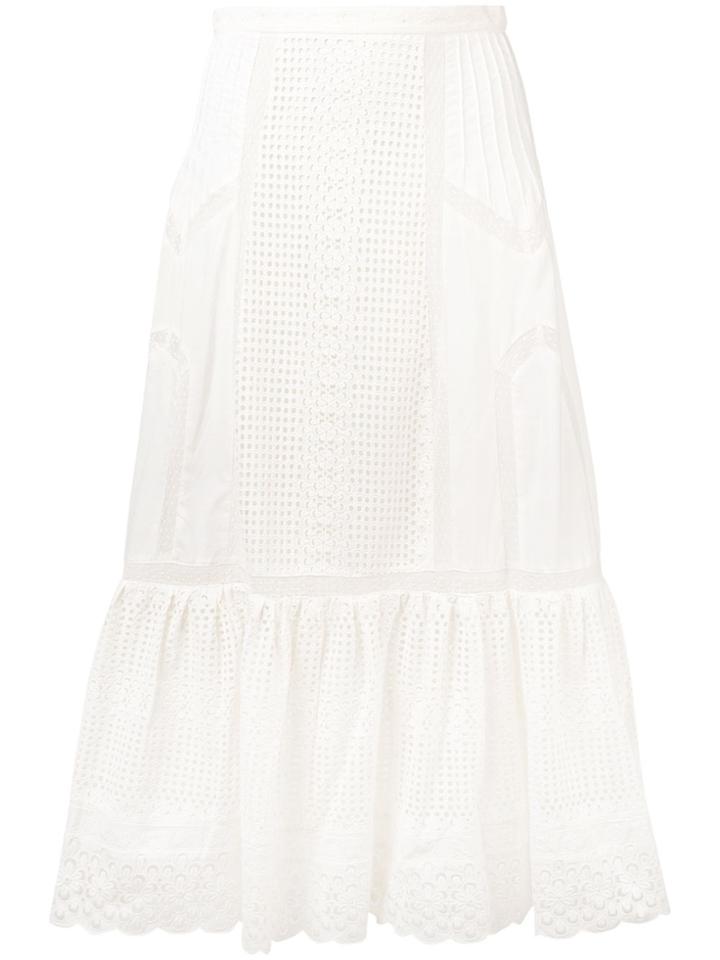 Zimmermann High Waisted Lace Skirt - White